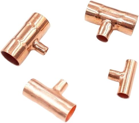 1PC 16x8x16mm Reducer Pure Copper End Feed Reduce Tee 3 Ways Weld Pipe IHNIEAEW in Saudi Arabia