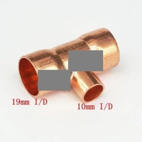 1PC 16x8x16mm Reducer Pure Copper End Feed Reduce Tee 3 Ways Weld Pipe IHNIEAEW in Saudi Arabia