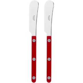 Sabre Paris - Set of 2 Spreader Knives 5.5 inches - Bistrot Collection - Perfect for Butter, Tapenades, Spreads - Stainless Steel & Nylon - Dishwasher Safe - Asparagus - Brilliant Finish in Saudi Arabia