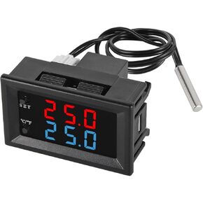 1 قطعة وحدة تحكم ترموستات رقمية -58F إلى 230F مفتاح تبريد تسخين قابل للبرمجة 12 فولت تيار مستمر مع مستشعر NTC مقاوم للماء شاشة LED مزدوجة اللون لحوض السمك HVAC in Kuwait