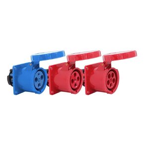 1 Pcs Red Exposed and Concealed Industrial Socket 63A 125A Three-Hole Four-Hole and Five-Hole Wall(LX 335 5 core 63A) in Kuwait