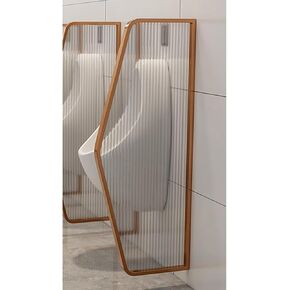Urinal Screen Toilet Partition Urinal Privacy Screen Panels Room Dividers,Wall-Mounted Urinal Partition,Stainless Steel Frame and Translucent Glass Panel Room Dividers in Kuwait