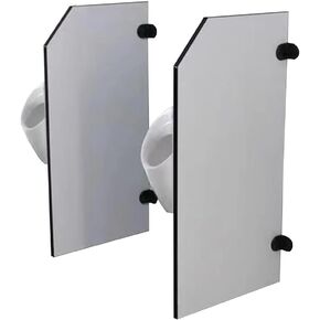 White Public Toilet Partition, Male's Urinal Privacy Screen, Wall-Mounted Toilet Protection Divider, Commercial Urinal Partition Toilet Protection, for School/Canteen/Sho(2pcs) in Kuwait