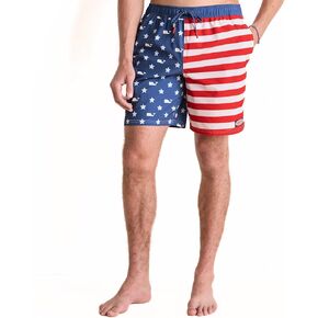 vineyard vines 7 Inch Printed Chappy Swim Trunks, VV Bluff Turqs, XL in Saudi Arabia