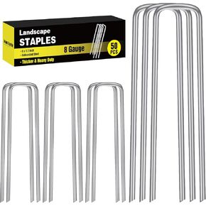 HongWay 120 Pack Landscape Staples 6 Inches 11 Gauge Stakes, Galvanized Garden Stakes U-Shaped Pins and Landscaping Staples for Sod Anchoring Landscape Fabric Irrigation Tubing in Saudi Arabia