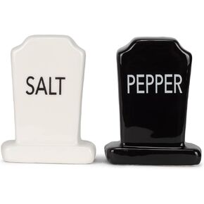 TII Tombstone Salt and Pepper Shaker Set, Black/White, 2.75 Inches High in Kuwait