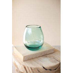 Kalalou Clear Stemless Wine Glass, One Size, Green in Kuwait