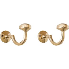 Handcrafted Unlacquered Brass Wall Hooks – Set of 2 - Solid Brass Coat & Towel Hooks - Vintage Wall Hangers for Bathroom, Kitchen, or Entryway in Saudi Arabia