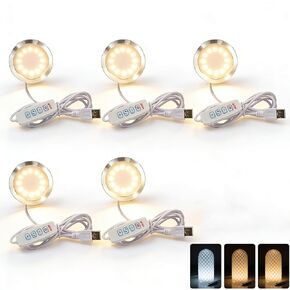 5PCS LED Lamp Kit 001 Three Colors for Bambu Lab H2D/X1/P1P/A1 mini Makerworld for anycubic Makeronline 3D Printer Light DIY Hardware Model Spare Parts 5V USB Powered, 3000K Warm Light in Saudi Arabia