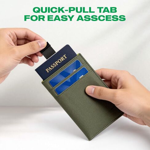 Passport Wallet, RFID Blocking, Waterproof (Green) in Saudi Arabia