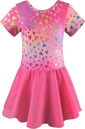 BAOHULU Girls Ballet Leotards Ruffle Sleeve Criss-Cross Back Toddler Kids Ballerina Dresses with Tutu Skirt Dance Outfit in Saudi Arabia