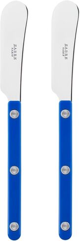 Sabre Paris - Set of 2 Spreader Knives 5.5 inches - Bistrot Collection - Perfect for Butter, Tapenades, Spreads - Stainless Steel & Nylon - Dishwasher Safe - Asparagus - Brilliant Finish in Saudi Arabia