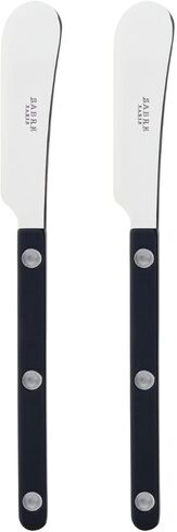 Sabre Paris - Set of 2 Spreader Knives 5.5 inches - Bistrot Collection - Perfect for Butter, Tapenades, Spreads - Stainless Steel & Nylon - Dishwasher Safe - Asparagus - Brilliant Finish in Saudi Arabia