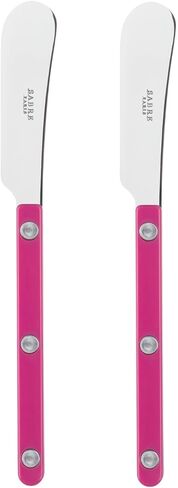 Sabre Paris - Set of 2 Spreader Knives 5.5 inches - Bistrot Collection - Perfect for Butter, Tapenades, Spreads - Stainless Steel & Nylon - Dishwasher Safe - Asparagus - Brilliant Finish in Saudi Arabia