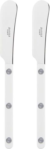 Sabre Paris - Set of 2 Spreader Knives 5.5 inches - Bistrot Collection - Perfect for Butter, Tapenades, Spreads - Stainless Steel & Nylon - Dishwasher Safe - Asparagus - Brilliant Finish in Saudi Arabia