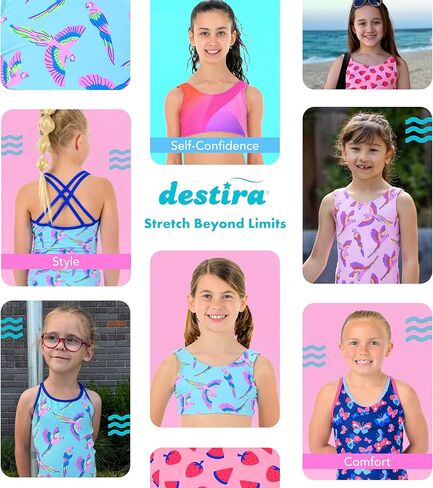Destira Girls One Piece Swimsuit, Strappy Back Bathing Suit, Trendy and Fun Designs for Swimming in Saudi Arabia