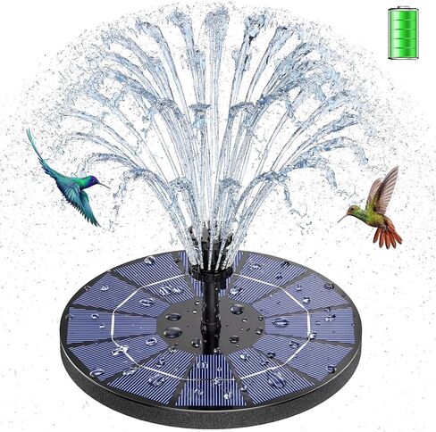 AISITIN 3.5W Solar Bird Bath Fountain Built-in 1500mAh Battery, Solar Water Fountain with 6 Nozzles, Solar Floating Fountain Pump for Bird Bath, Fish Tank, Pond, Pool, Garden and Outdoor in Saudi Arabia