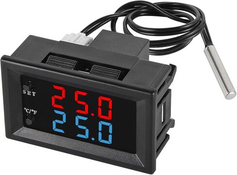 1 قطعة وحدة تحكم ترموستات رقمية -58F إلى 230F مفتاح تبريد تسخين قابل للبرمجة 12 فولت تيار مستمر مع مستشعر NTC مقاوم للماء شاشة LED مزدوجة اللون لحوض السمك HVAC in Saudi Arabia