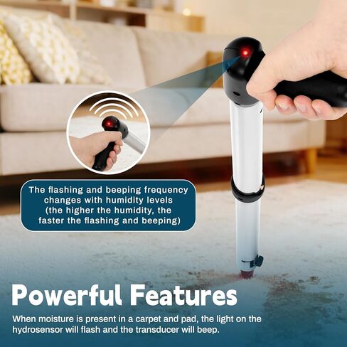 Iridesc F251 HydroSensor II مسبار الرطوبة القابل للطي للسجاد المنزلي والأرضيات والجدران والأثاث، استبدل مستشعر dri-eaz المائي، واختبار السجاد بمسبار مطلي بالنيكل قابل للسحب in Saudi Arabia