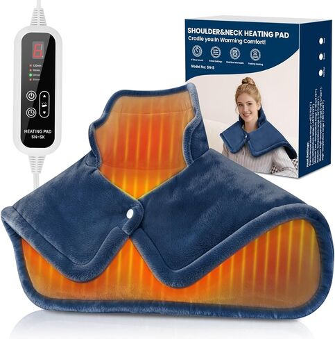 Neck Heating Pad, Heating Pads for Neck and Shoulders and Back with 6 Heat Options 4 Auto-Off Timer, Weighted Heating Pad for Back Pain Relief, Gifts for Mom Women Christmas Birthday in Saudi Arabia