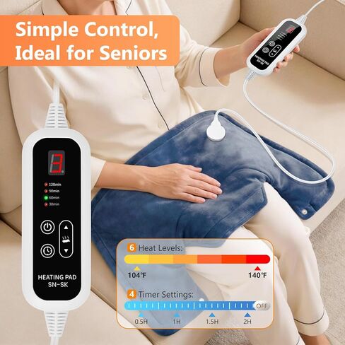 Neck Heating Pad, Heating Pads for Neck and Shoulders and Back with 6 Heat Options 4 Auto-Off Timer, Weighted Heating Pad for Back Pain Relief, Gifts for Mom Women Christmas Birthday in Saudi Arabia