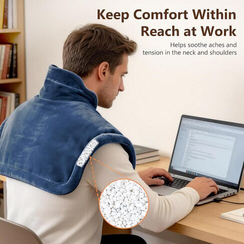 Neck Heating Pad, Heating Pads for Neck and Shoulders and Back with 6 Heat Options 4 Auto-Off Timer, Weighted Heating Pad for Back Pain Relief, Gifts for Mom Women Christmas Birthday in Saudi Arabia