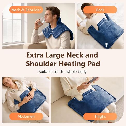 Neck Heating Pad, Heating Pads for Neck and Shoulders and Back with 6 Heat Options 4 Auto-Off Timer, Weighted Heating Pad for Back Pain Relief, Gifts for Mom Women Christmas Birthday in Saudi Arabia