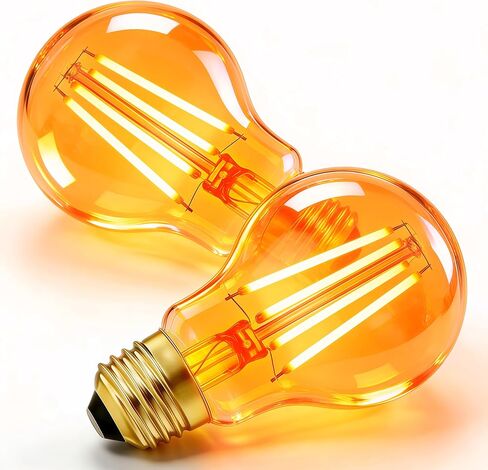 مصابيح إضاءة كهرمان A19 120 فولت 6 وات، 1800 كلفن دافئة وناعمة، لمبة إديسون LED عتيقة 60 وات مكافئة، 600 لومن، قاعدة متوسطة E26، غير قابلة للتعتيم، عبوتان in Kuwait