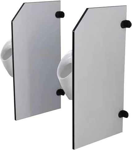 White Public Toilet Partition, Male's Urinal Privacy Screen, Wall-Mounted Toilet Protection Divider, Commercial Urinal Partition Toilet Protection, for School/Canteen/Sho(2pcs) in Saudi Arabia