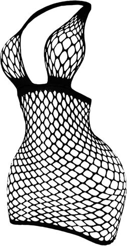 SweatyRocks Women's Fishnet Lingerie Dress Open Back Sleeveless Babydoll Lingerie in Saudi Arabia