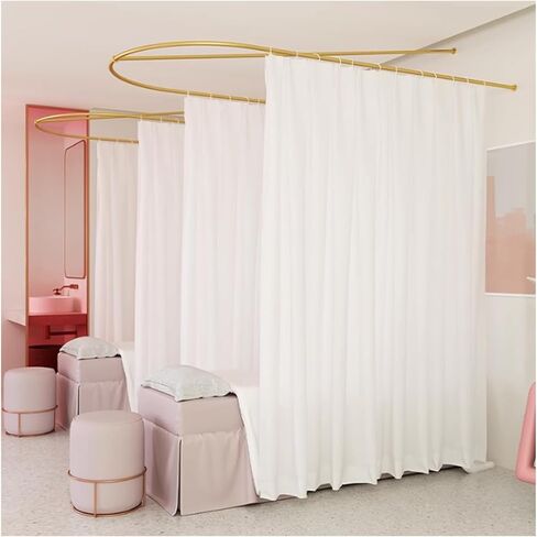 Wall Mounted U-Shaped Partition Curtain, Flat Hook Medical Curtain,(Brown,100x230cm) in Kuwait