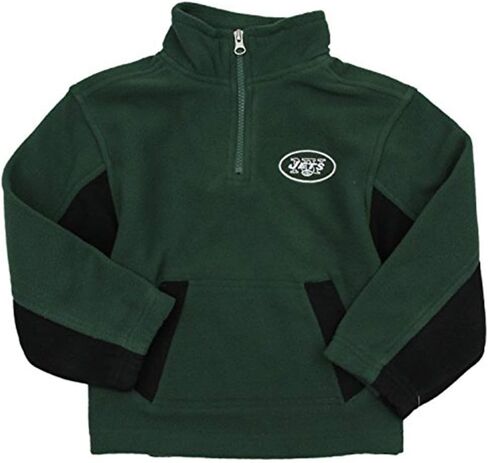 سترة Outerstuff New York Jets NFL Little Boys 1/4 بسحاب من الصوف الدقيق، باللون الأخضر in Kuwait