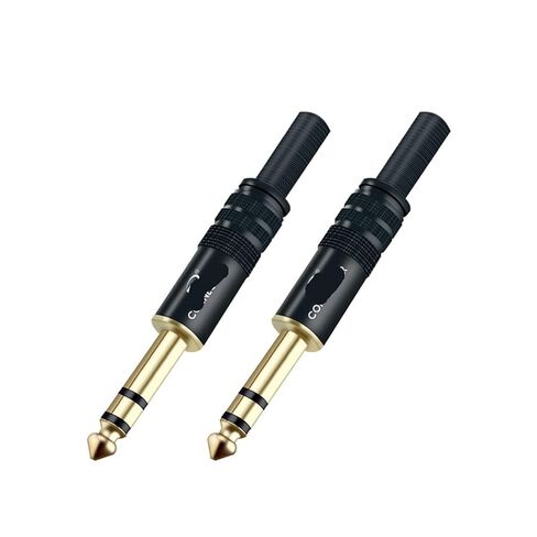 2Pcs 6.35mm Stereo Audio & Video Plug Connector 1 6.3 Audio Jack Black Plug Microphone Connector in Kuwait