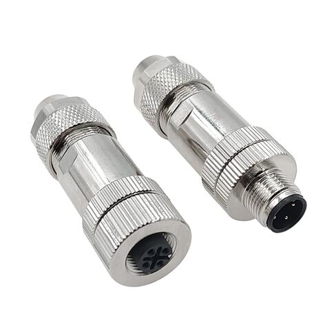 M12 Sensor Connector Male Female Signal Shielding Metal Plug 4 5 8 Pin Screw Threaded Coupling A Type 1Pcs(Angle 8pin Male) in Saudi Arabia