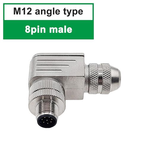 M12 Sensor Connector Male Female Signal Shielding Metal Plug 4 5 8 Pin Screw Threaded Coupling A Type 1Pcs(Angle 8pin Male) in Saudi Arabia