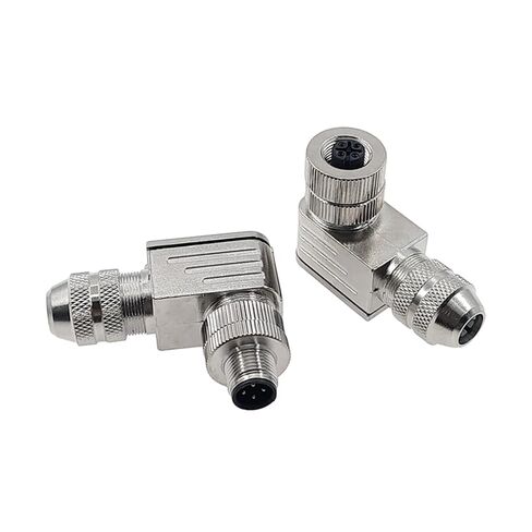 M12 Sensor Connector Male Female Signal Shielding Metal Plug 4 5 8 Pin Screw Threaded Coupling A Type 1Pcs(Angle 8pin Male) in Saudi Arabia