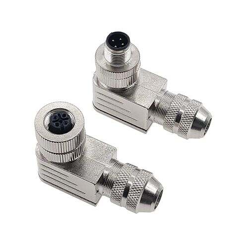 M12 Sensor Connector Male Female Signal Shielding Metal Plug 4 5 8 Pin Screw Threaded Coupling A Type 1Pcs(Angle 8pin Male) in Saudi Arabia