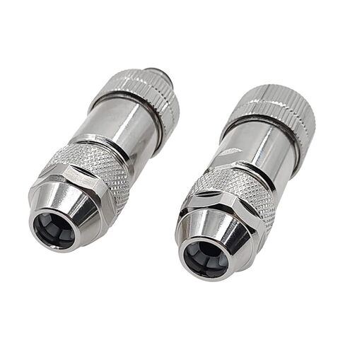 M12 Sensor Connector Male Female Signal Shielding Metal Plug 4 5 8 Pin Screw Threaded Coupling A Type 1Pcs(Angle 8pin Male) in Saudi Arabia