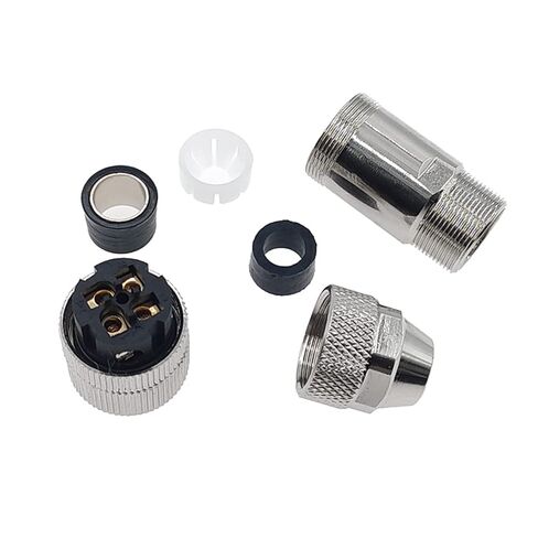 M12 Sensor Connector Male Female Signal Shielding Metal Plug 4 5 8 Pin Screw Threaded Coupling A Type 1Pcs(Angle 8pin Male) in Saudi Arabia