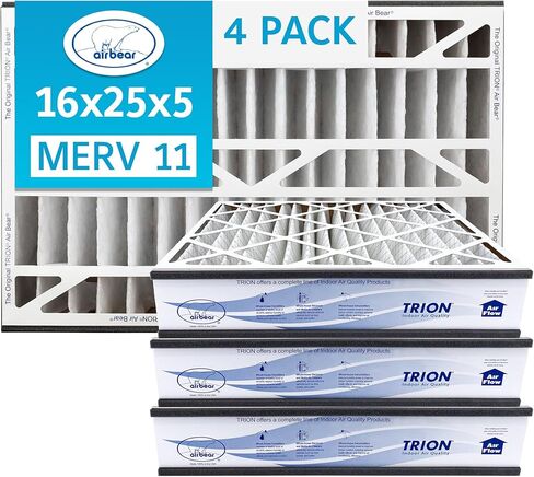 فلتر هواء Air Bear 16x25x5 MERV 11 (4 عبوات) استبدال فلتر هواء HVAC مطوي (الحجم الفعلي: 15.50 × 24.25 × 4.9 بوصة) متوافق مع الجزء رقم: 259112-105 in Kuwait