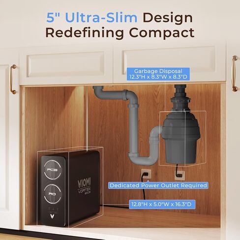 VIOMI V8 Pro 800GPD Reverse Osmosis System, 9 Stage Tankless Under Sink RO Water Filter, NSF/ANSI 372 & 58 Certified, 3:1 Pure to Drain, Reduce PFOA/PFOS, Smart LCD Faucet, Incl. 1 Extra Filter in Saudi Arabia