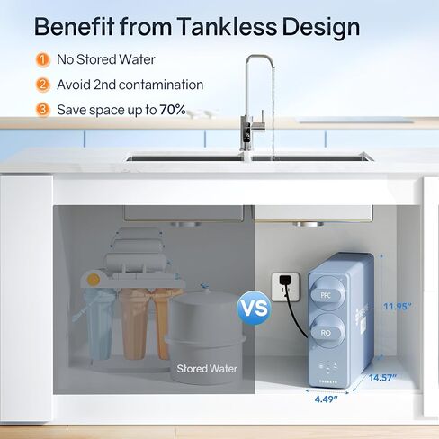 Thereye PPC Water Filter Element For 700 GPD Undersink Tankless Water Filter, Blue, WP03 in Saudi Arabia
