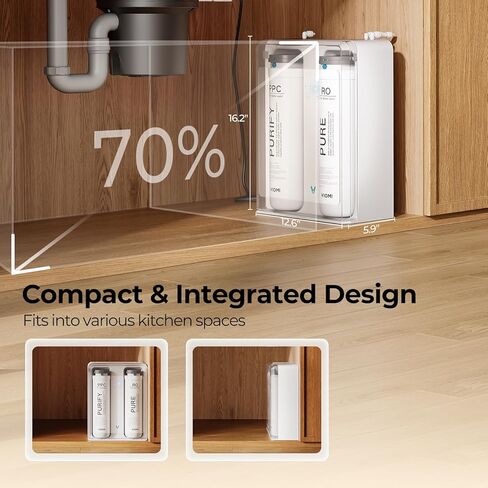 VIOMI Pure B6W 600 GPD Reverse Osmosis System, TDS Reduction, 7-Stage Tankless RO System, Under Sink Water Filter with Faucet, NSF/ANSI 372 & 58 Certified, 2:1 Pure-to-Drain, Wi-Fi Enabled APP Control in Saudi Arabia