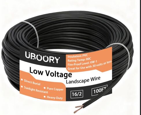 16/2 Low Voltage Landscape Wire 100Feet, 16 Gauge Wire 2 Conductor, for Low Voltage, Outdoor Direct Burial Electrical Wire in Saudi Arabia