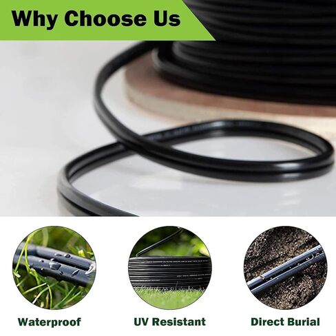 16/2 Low Voltage Landscape Wire 100Feet, 16 Gauge Wire 2 Conductor, for Low Voltage, Outdoor Direct Burial Electrical Wire in Saudi Arabia