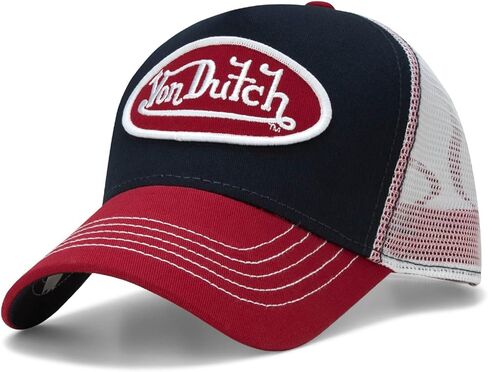 قبعة سائقي الشاحنات من Von Dutch للجنسين - قبعة بيسبول شبكية خلفية كلاسيكية كلاسيكية ذات كتلة ملونة للرجال والنساء in Kuwait