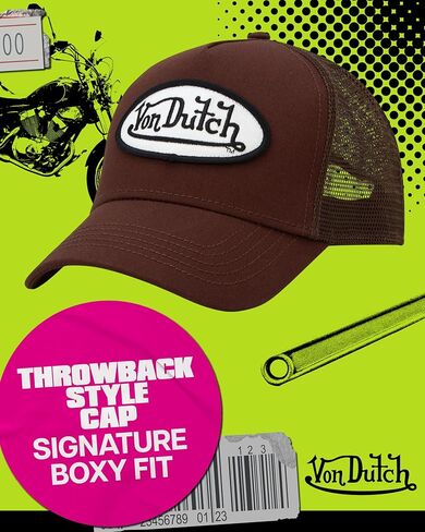 قبعة سائقي الشاحنات من Von Dutch للجنسين - قبعة بيسبول شبكية خلفية كلاسيكية كلاسيكية ذات كتلة ملونة للرجال والنساء in Kuwait