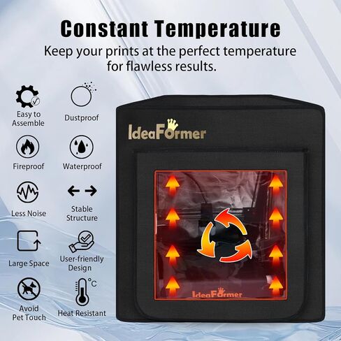 حاوية IdeaFormer-3D IR3 V2، حاوية طابعة ثلاثية الأبعاد بحزام ناقل، غطاء حماية سميك كبير الحجم لحزام الطابعة، 21.65 × 6.69 × 22.64 بوصة in Kuwait