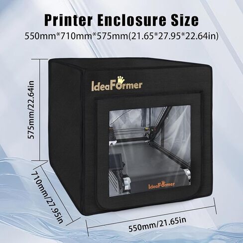 حاوية IdeaFormer-3D IR3 V2، حاوية طابعة ثلاثية الأبعاد بحزام ناقل، غطاء حماية سميك كبير الحجم لحزام الطابعة، 21.65 × 6.69 × 22.64 بوصة in Kuwait