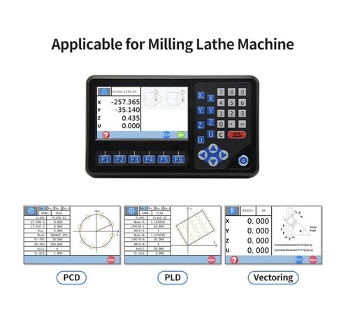 2Axis LCD DRO Multi-Function Digital Readout Display,16''x60'' 5um Magnetic Scales EIA-422 Output IP67 DIY OEM Encoder Sensor for Lathe Milling Bridgeport Knee Mill (420mmx1520mm) in Saudi Arabia